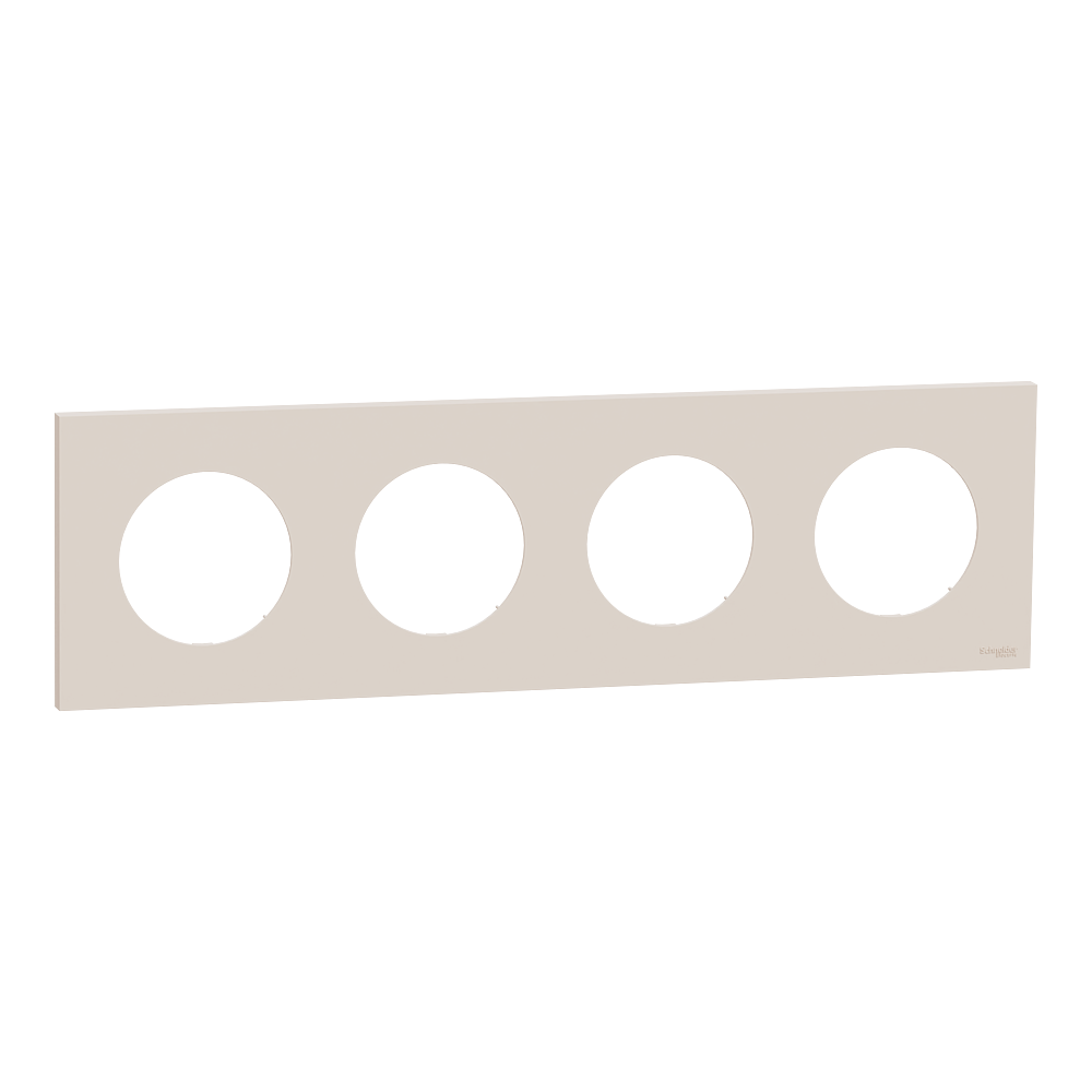 Odace - plaque de finition 4 postes - couleur Beige sable