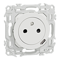 Odace - prise 2P+T affleurante + chargeur USB-C 18W Power Delivery - blanc craie