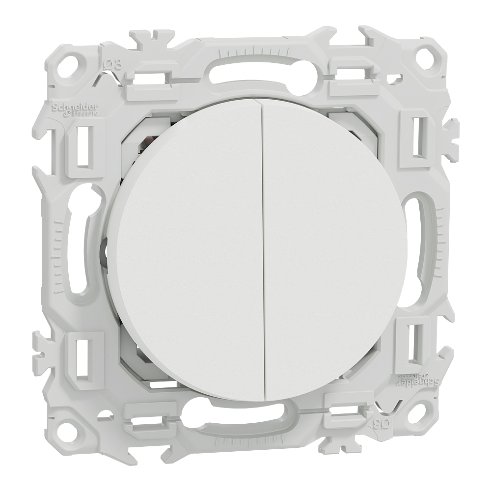 Odace - lot de 108 double va-et-vient ou poussoir S920214 - blanc craie