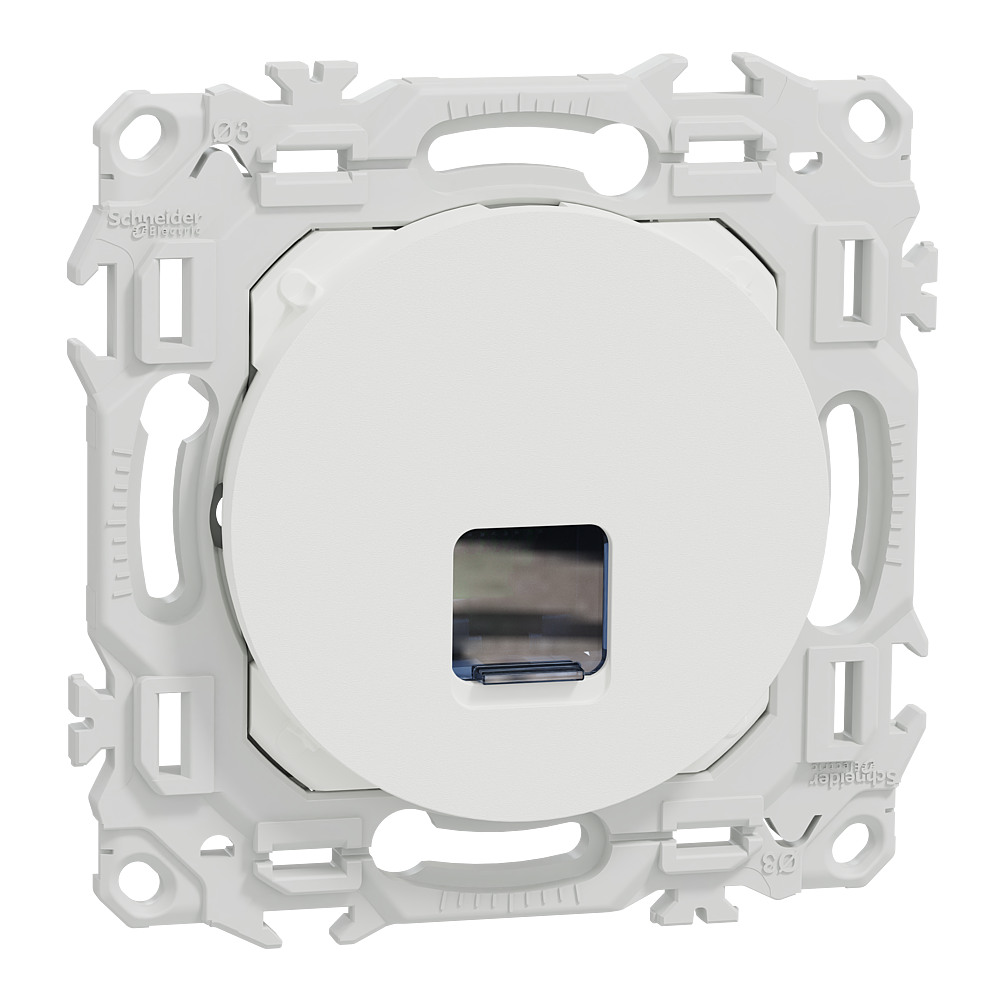 Odace - prise RJ45 - Cat6 UTP grade 1 à 2 - blanc craie