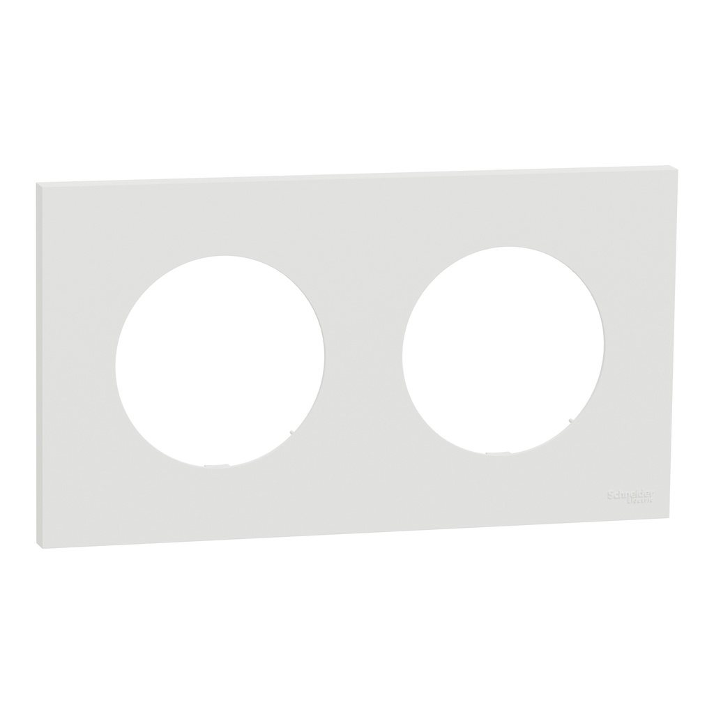 Odace - plaque de finition 2 postes - couleur Blanc craie