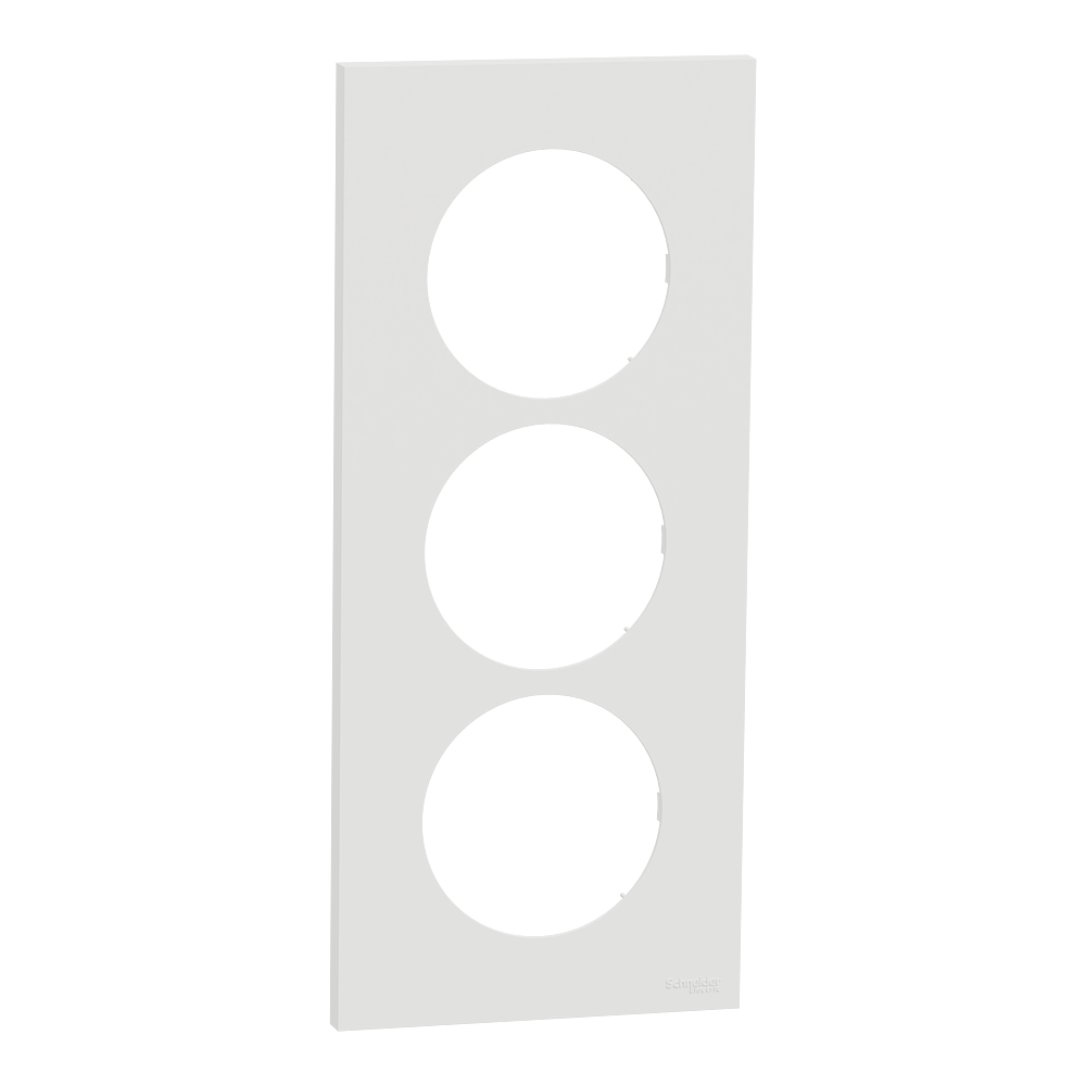 Odace - plaque de finition 3 postes entraxe spécifique 57mm - Blanc craie