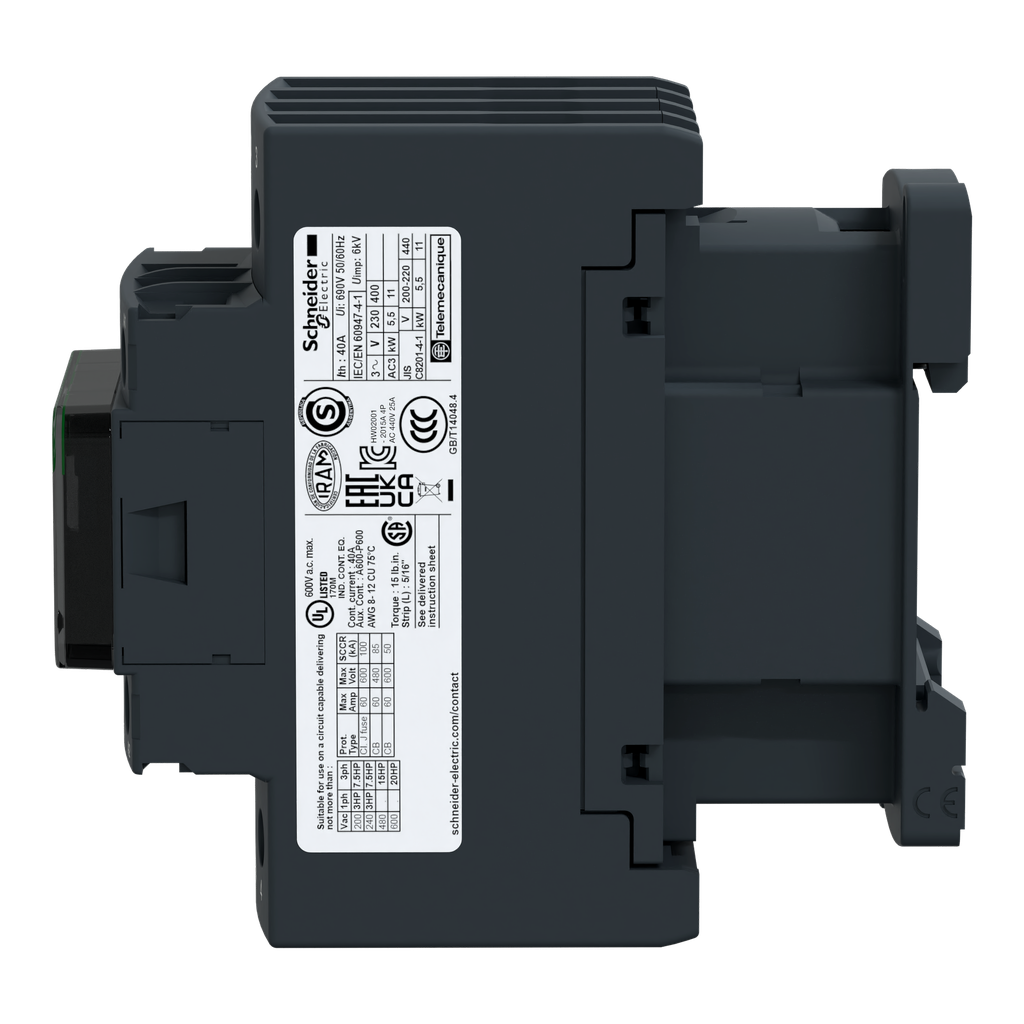 TeSys LC1D - contacteur - 4P (2F+2O) - AC-1 440V - 40A - bobine 110Vca