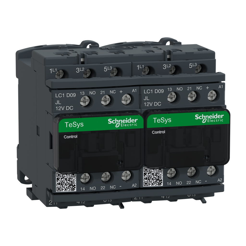 TeSys LC2D - contacteur inverseur - 3P - AC-3 440V - 9A - bobine 12Vcc