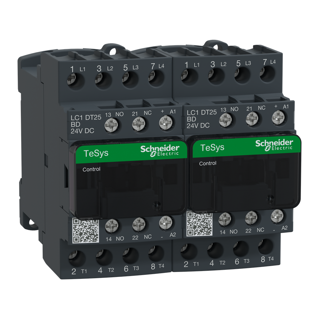 TeSys LC2D - contacteur inverseur - 4P - AC-1 440V - 25A - bobine 24Vcc