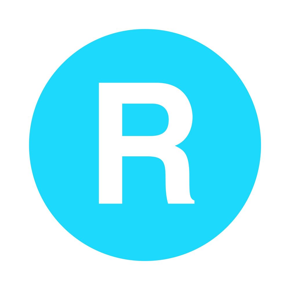 Étiquette, plate bleue, R