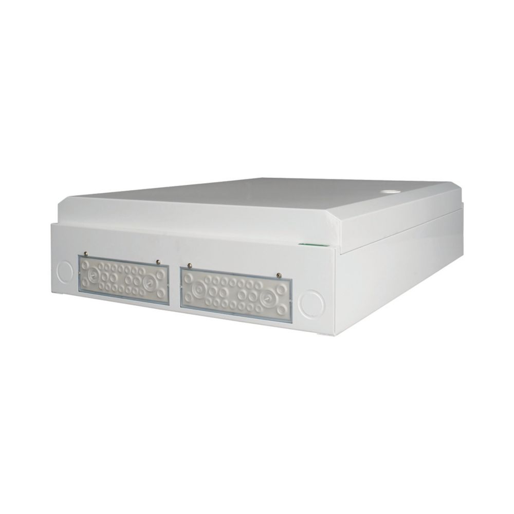 Porte métallique, compatible RMQ, pour 24 modules par rangée, 4 rangées, blanche