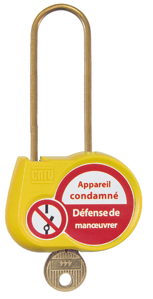 cadenas jaune 70mm d.4mm clé identique 222