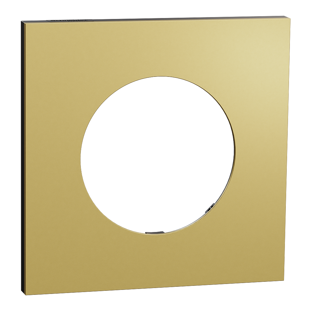 Odace Métal - plaque de finition 1 poste - effet Laiton support noir