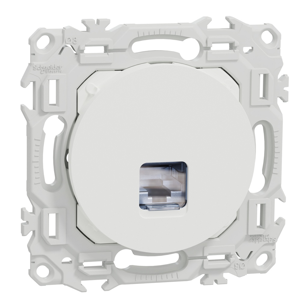 Odace - prise RJ45 - Cat6 STP grade 2TV min à grade 3TV - blanc craie