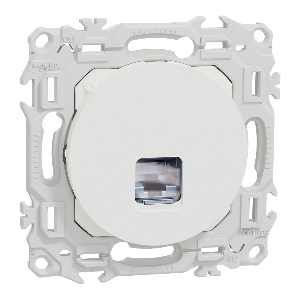 Odace - lot de 108 prises RJ45 Cat6 STP grade 2TV min à grade 3TV - blanc craie