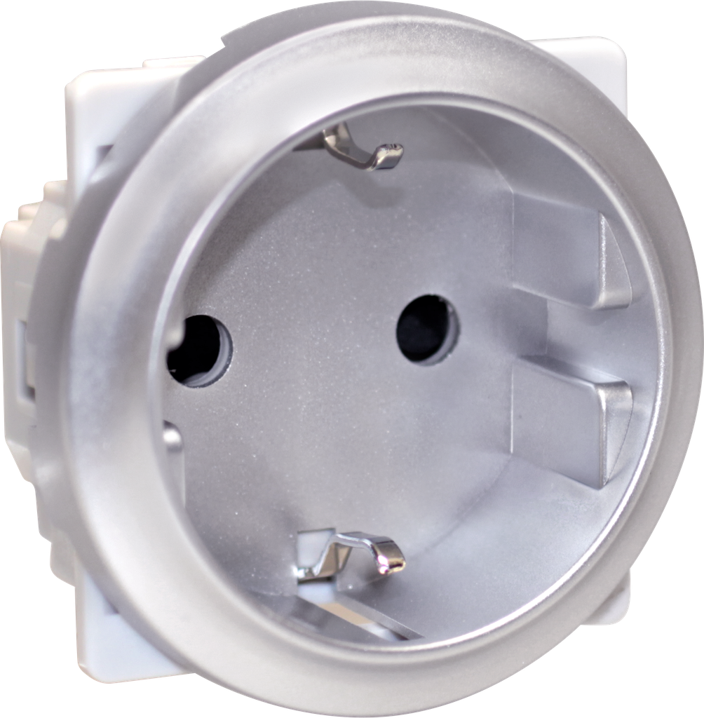 COMETE Prise 2P+T Schuko SILVER