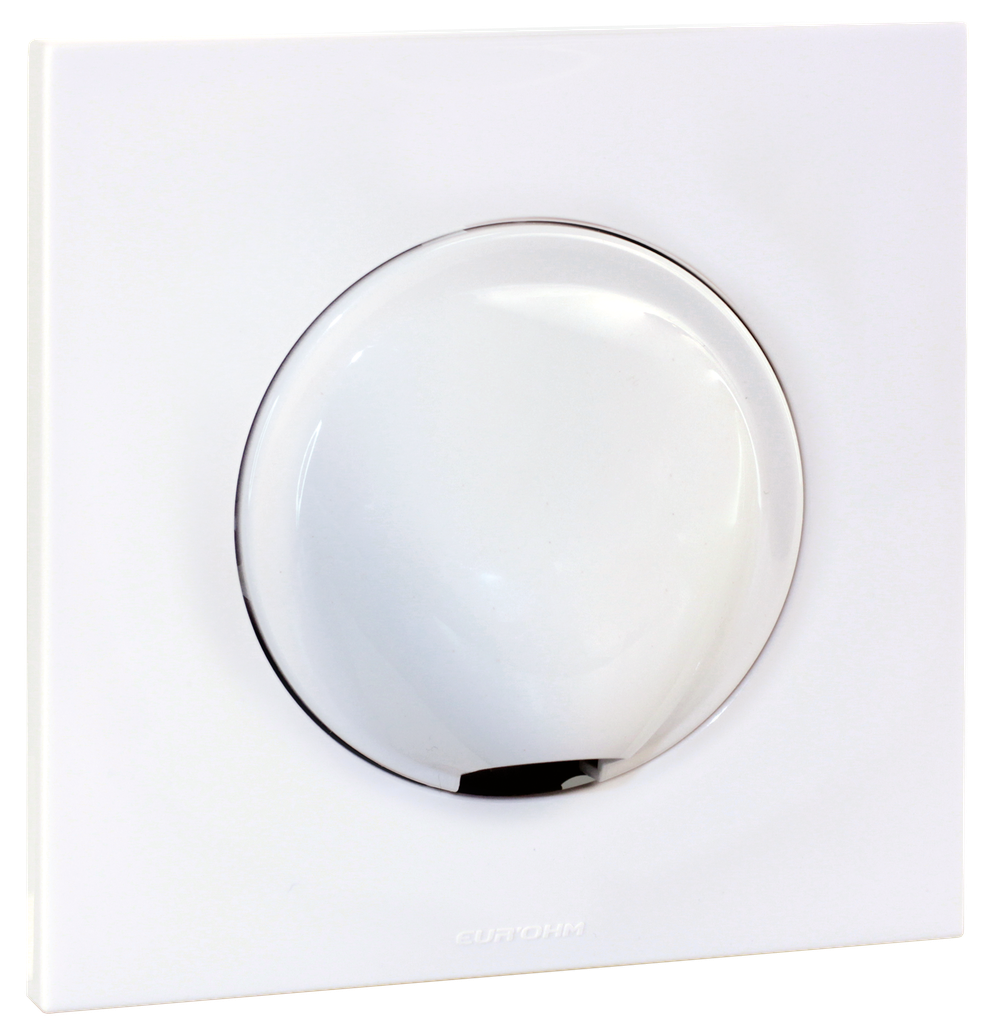 Square - Sortie de câble + plaque - blanc