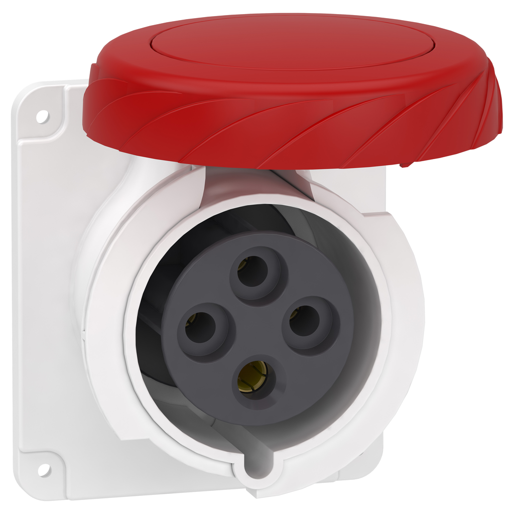 Mureva - socle prise industrielle droite - 32A - IP67 - 380 - 4P - vis