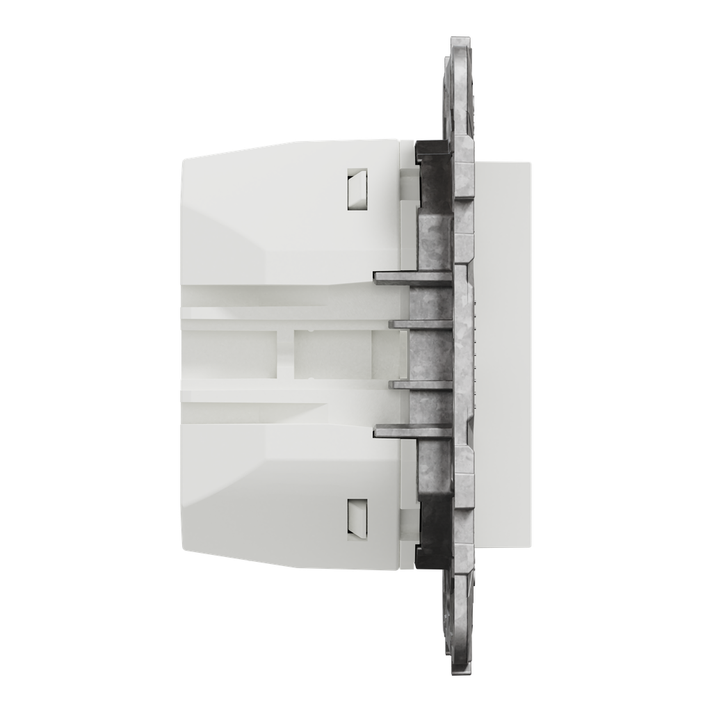 Unica - prise chargeur USB - C 65W forte puiss - 2mod - blanc - méca support fix