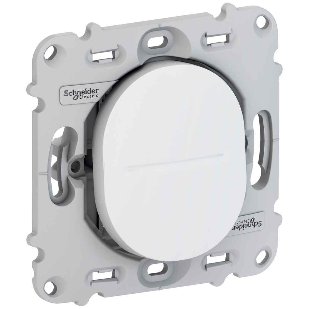 Ancien Ovalis - interrupteur va et vient - 10AX - à vis - sans plaque de finit. Blanc