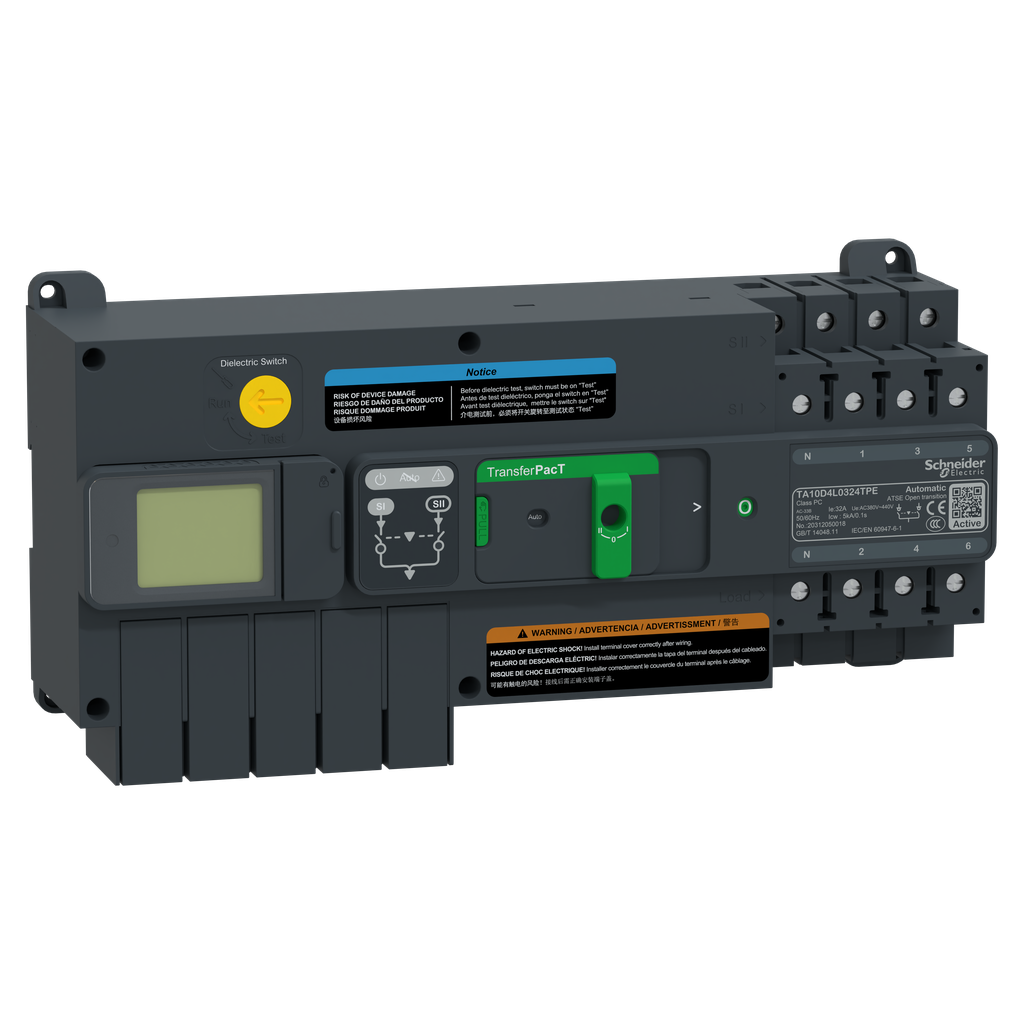 TransferPacT Active TA100 - inverseur de sources - LCD - 32A - 4P - 400Vca