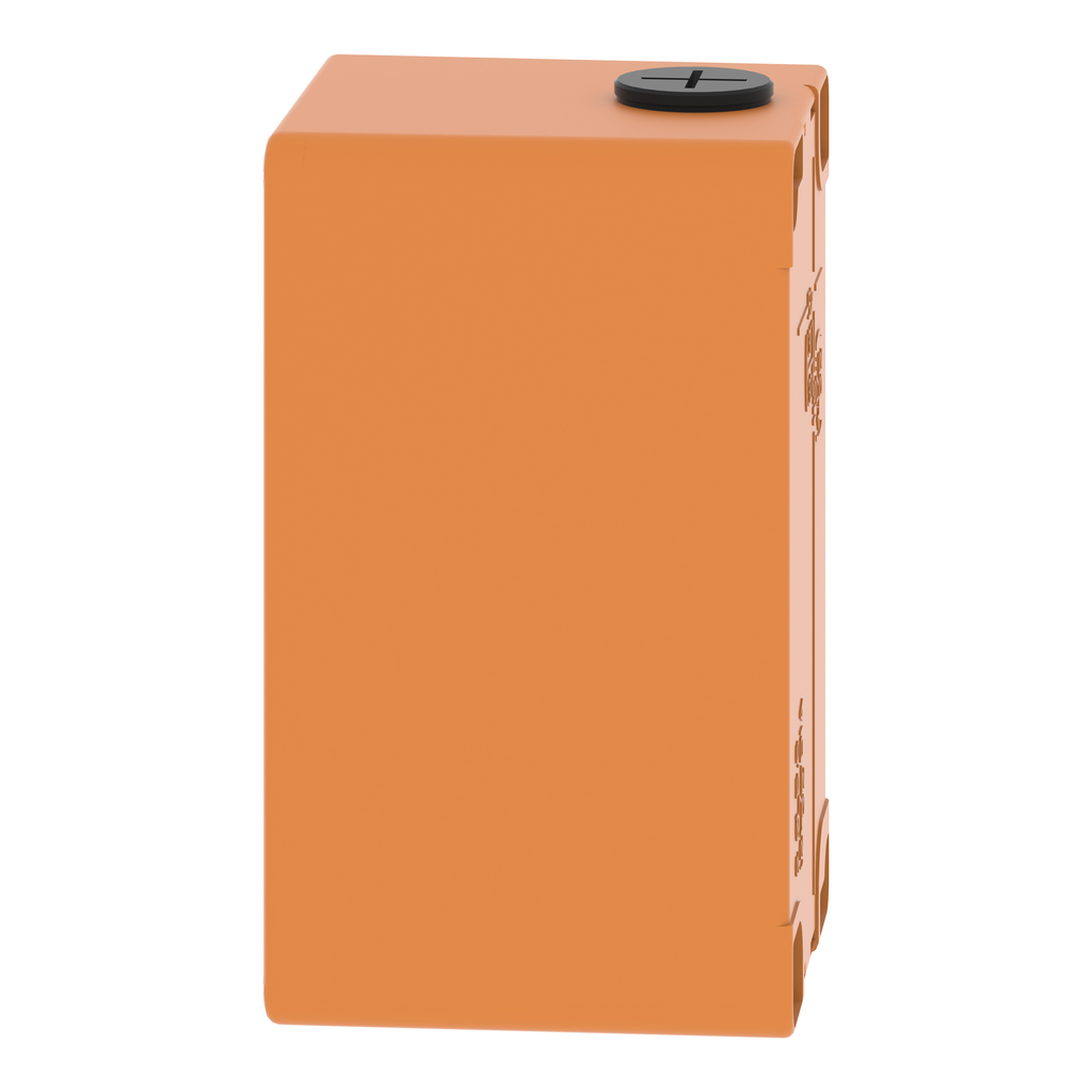 Boite métal vide orange - M20 x2 - 2 trous 22 mm - 80x130x77 mm - UL cULus