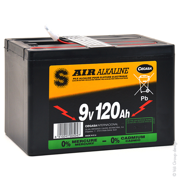 Pile(s) Pile depolarisation air alcaline eZ8 9/130M 9V 120Ah Molex