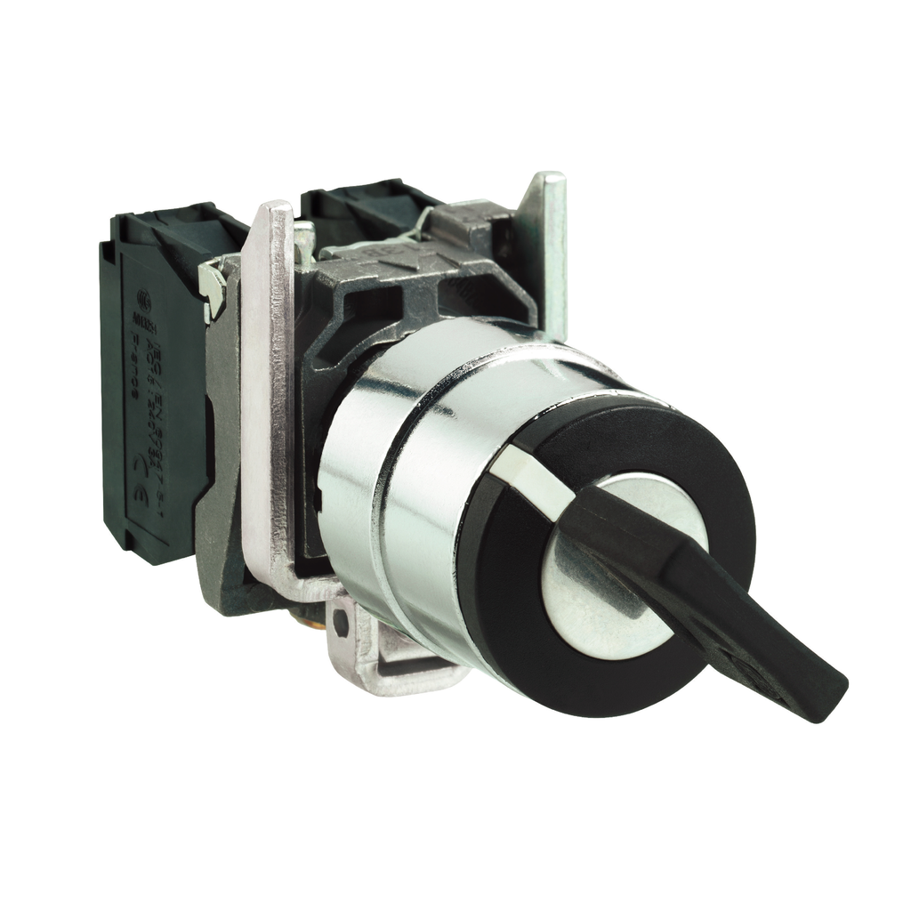 Harmony XB4 - bouton à clé 520E - Ø22 - 2 pos à rap. - retr G - 1F - vis étrier