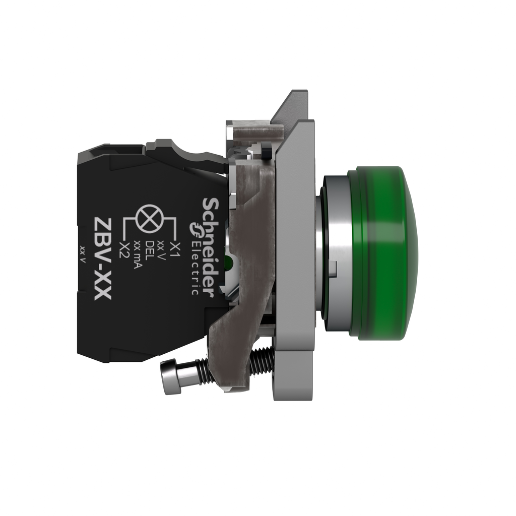 Harmony XB4 - voyant lumineux DEL - Ø22 - vert - 230V - vis étrier