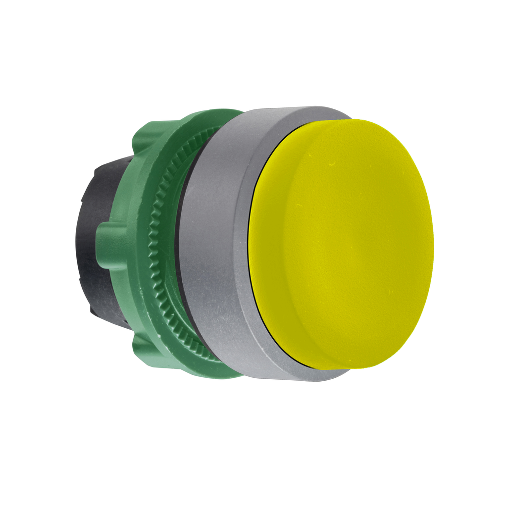 Harmony XB5 - tête bouton pousser-pousser - Ø22 - col grise - dépassant - jaune