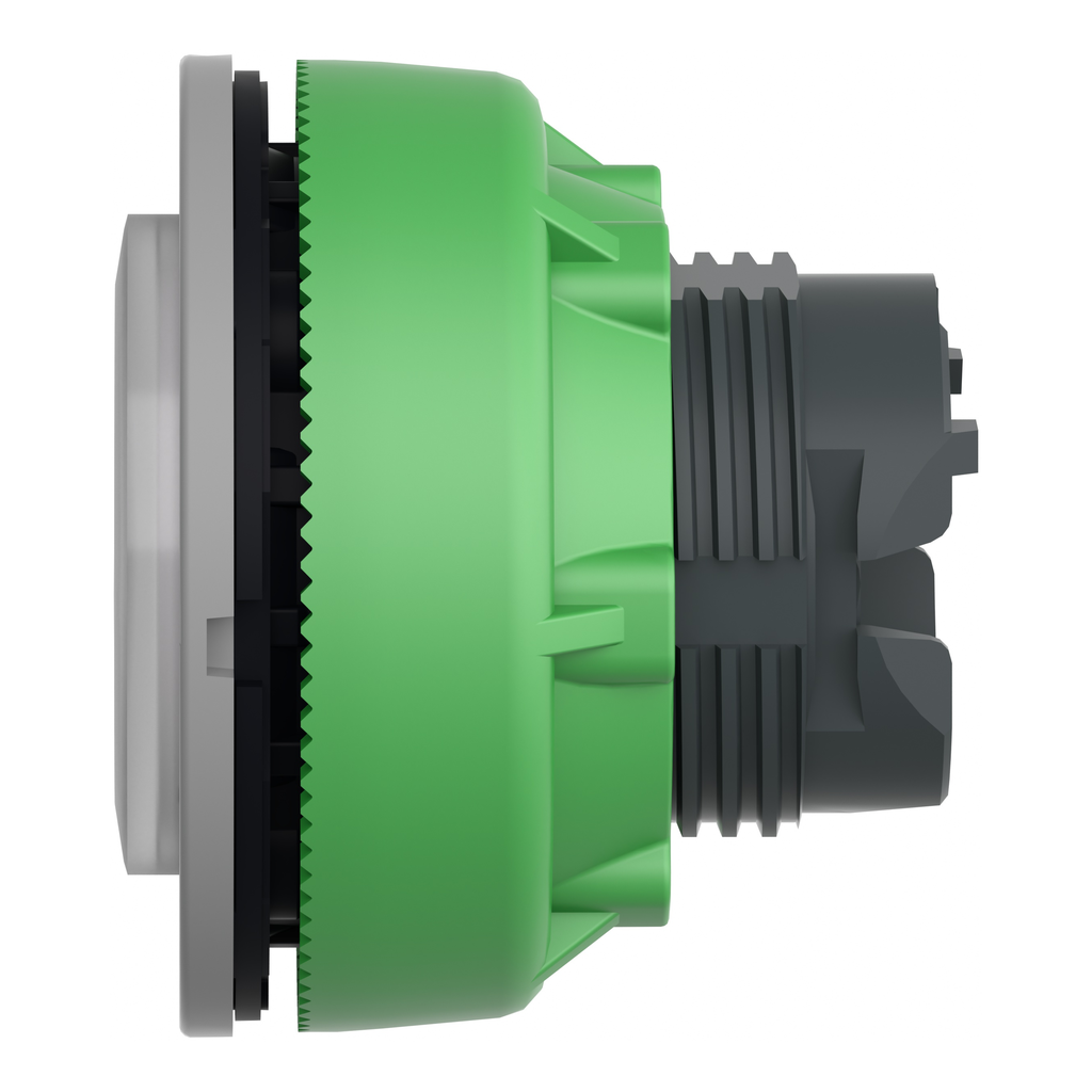 Harmony XB5 - tête bouton poussoir lum - Ø22 - col flush grise - dépass - blanc