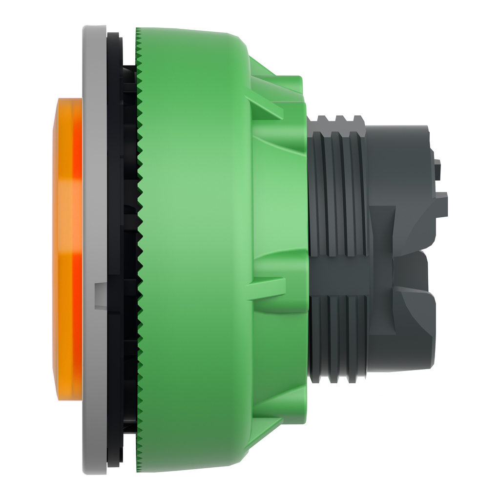 Harmony XB5 - tête bouton poussoir lum - Ø22 - col flush grise - dépass - orange