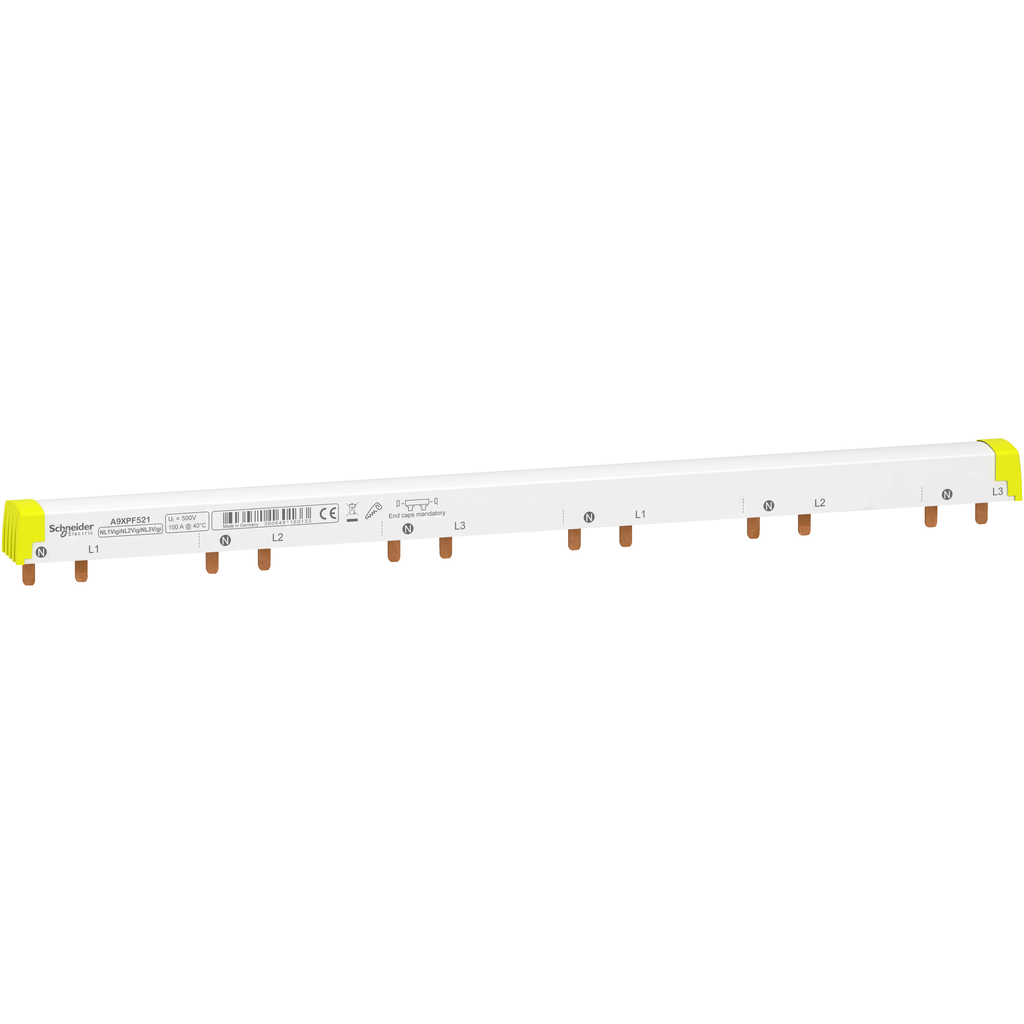 Acti9 iC60 - peigne à dents - 100A - pour iC60 + Vigi 25A - 21 modules de 18mm