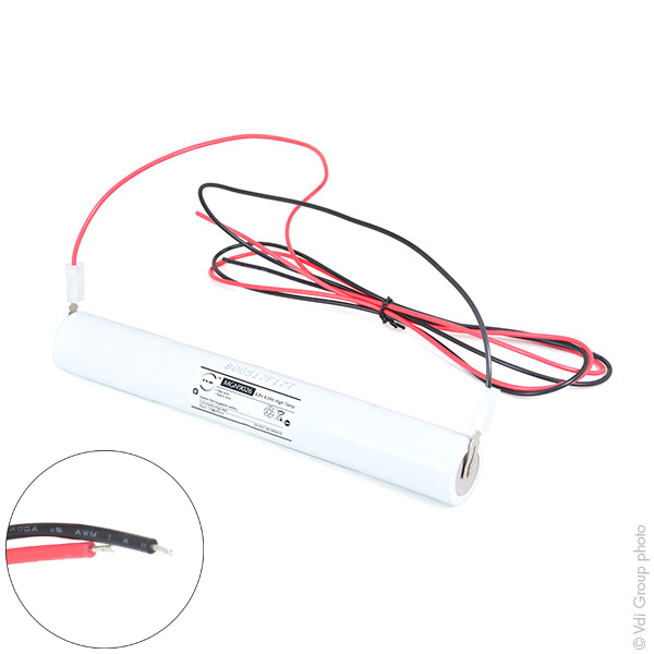 Batterie(s) Batterie eclairage secours 4xD ST4 + support + fils 4.8V 4Ah