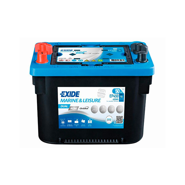 Batterie(s) Batterie bateau EXIDE Dual AGM EP450 (450Wh) 12V 50Ah Auto