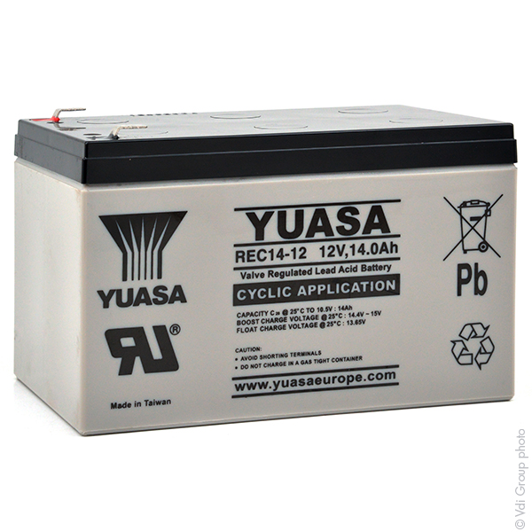 Batterie(s) Batterie plomb AGM YUASA REC14-12 12V 14Ah F6.35