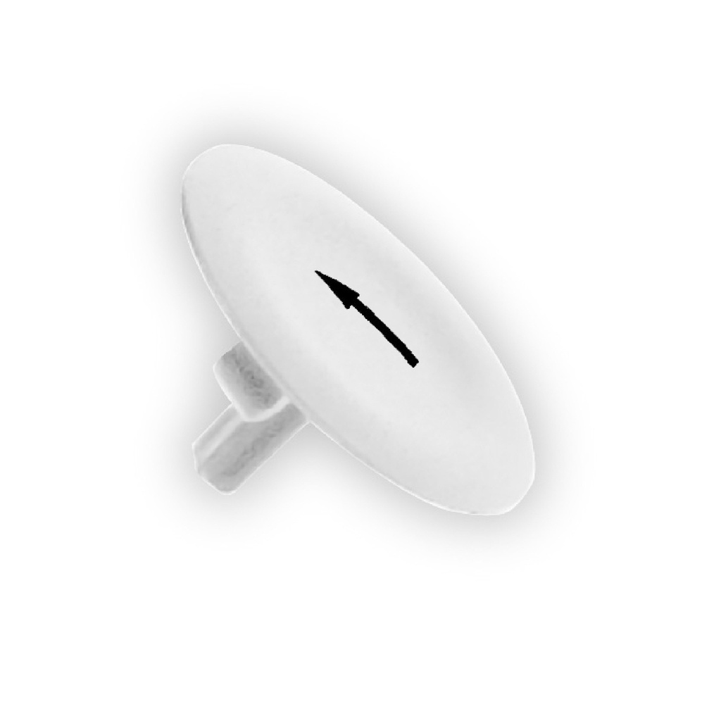 Harmony cabochon lisse flèche haute - blanc pour poussoir rond Ø22