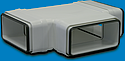 Té horizontal PVC rigide à joints d'étanchéité, rectangulaires 55 x 220 mm