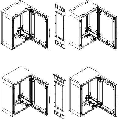PanelSeT - Kit assemblage horizontal IP55 pour PLA H750xP420mm Ral 7035