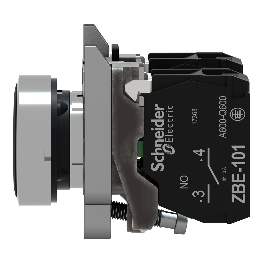 Harmony XB4 - bouton poussoir à impulsion - Ø22 - noir - 1O+1F - vis étrier