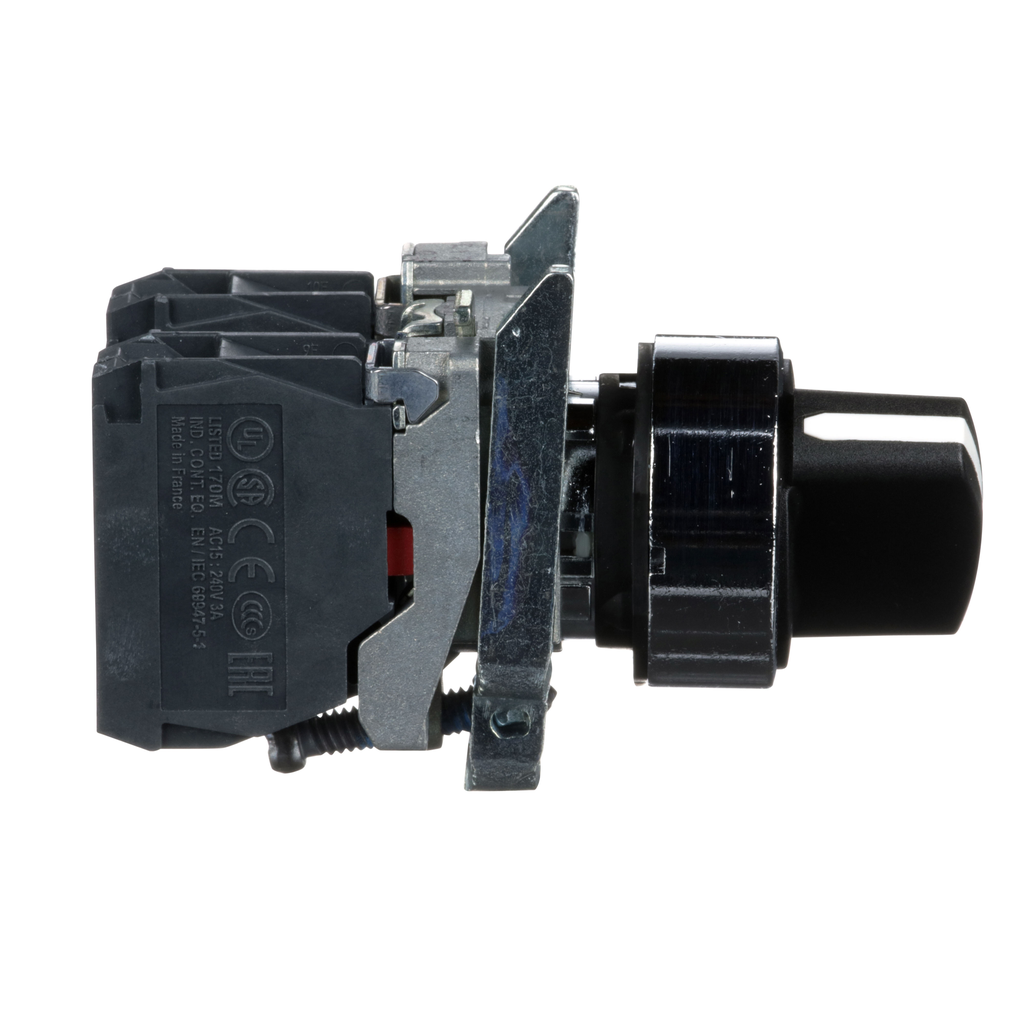 Harmony XB4 - bouton tournant manette - Ø22 - 2 pos fix - noir - 1O+1F - vis étr