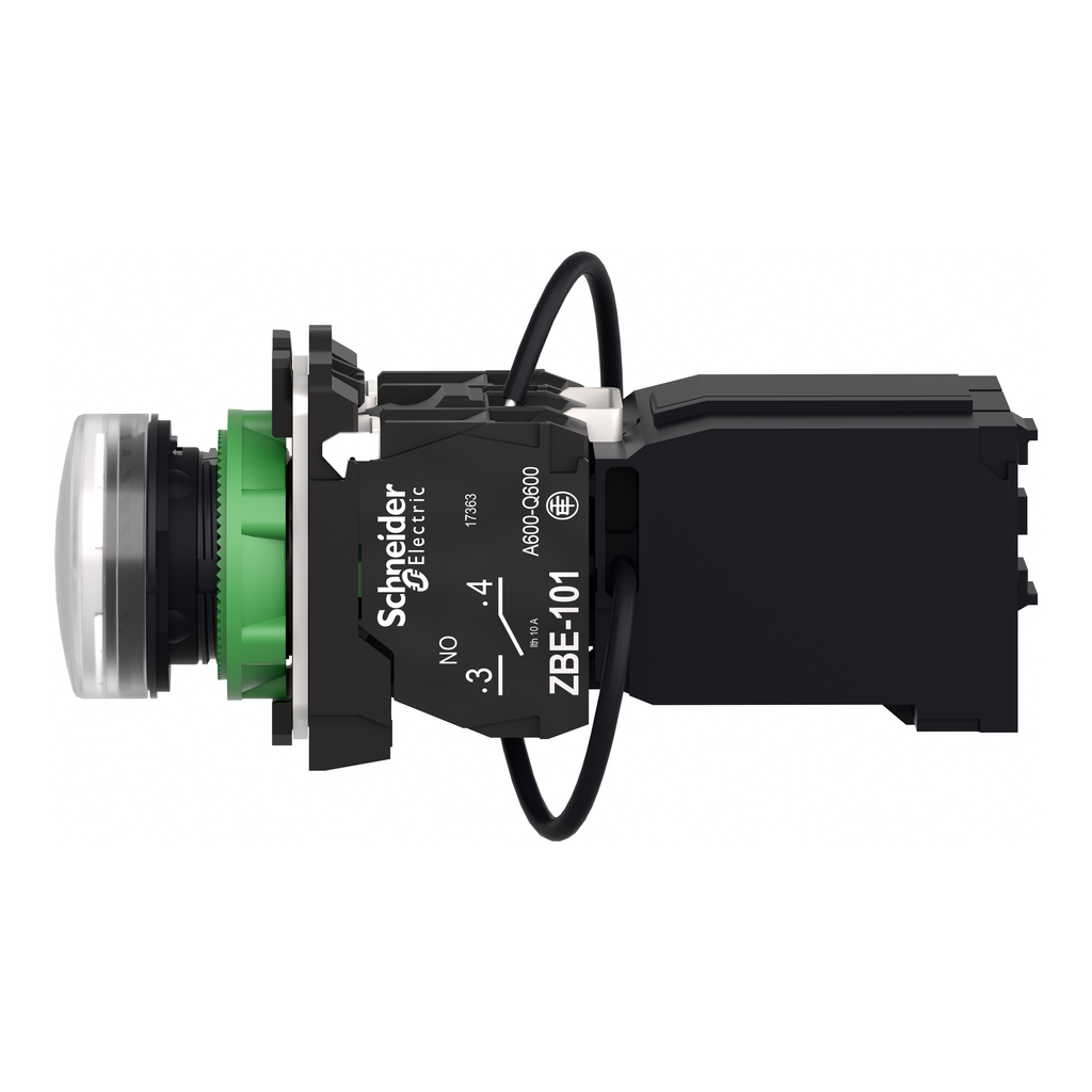 Harmony XB5 - voyant lumineux DEL - Ø22 - blanc - alim transfo 400V - vis étrier