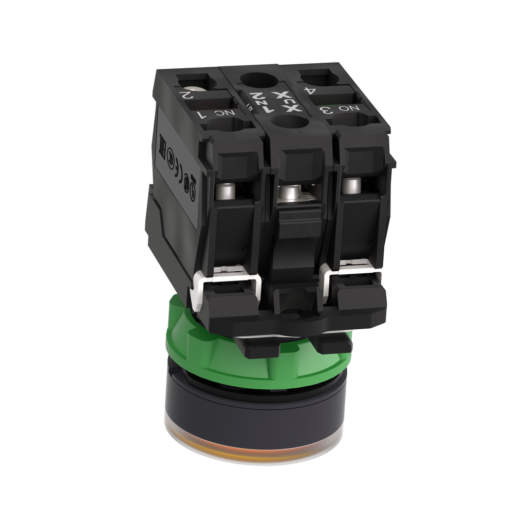 Harmony bt-pous lumineux orange Ø22 - impulsion - 120V - 1O+1F