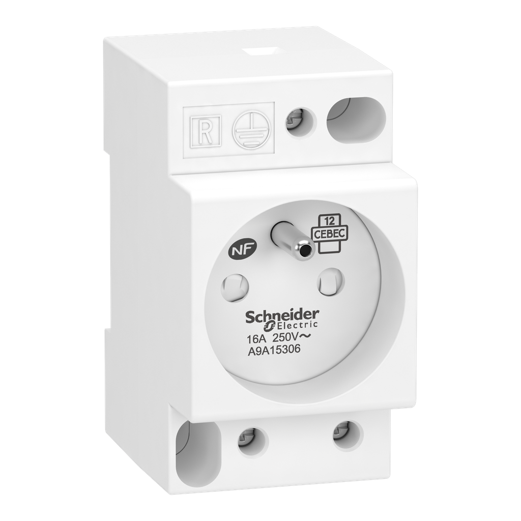 Prise de courant modulaire 16A 2P+T standard français 250V