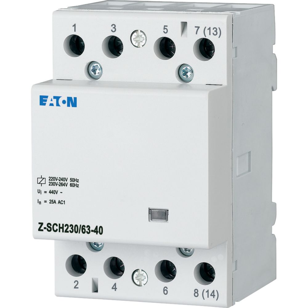 Contacteur modulaire, 230VAC/50Hz, 4 s, 63A, 3PE