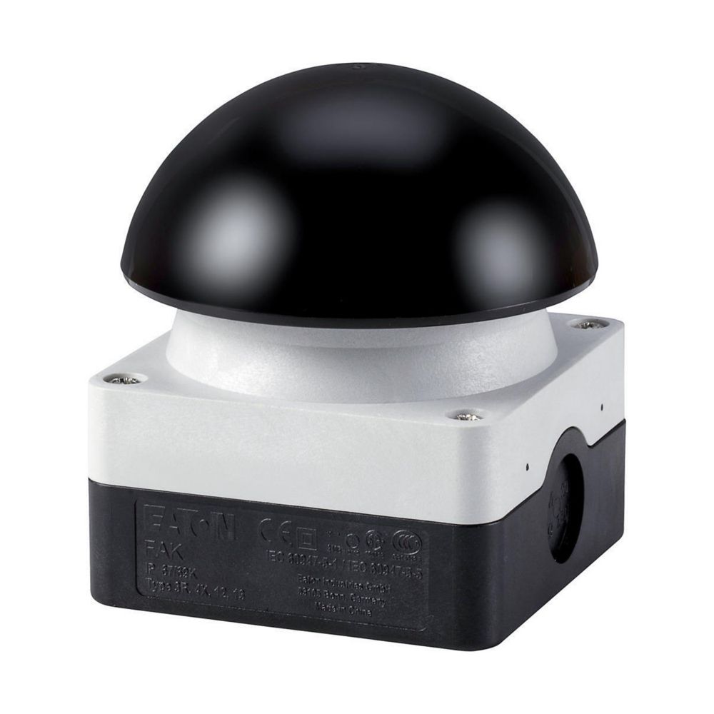Coupure pompiers, 1F+1O, bouton ' coup de poing ' noir, montage en saillie