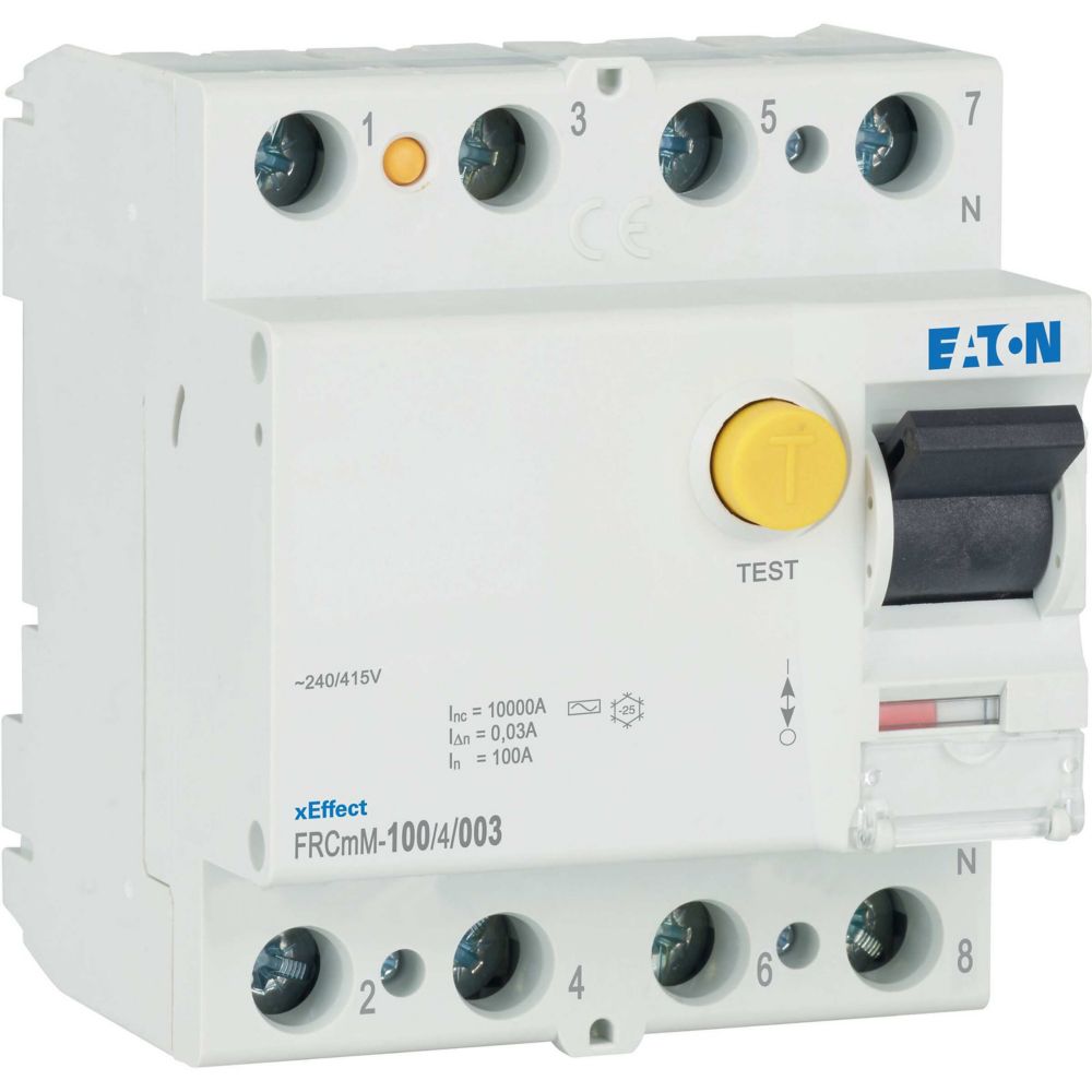 Interrupteur différentiel FRCmM, 4P, 100A, type AC, 30mA