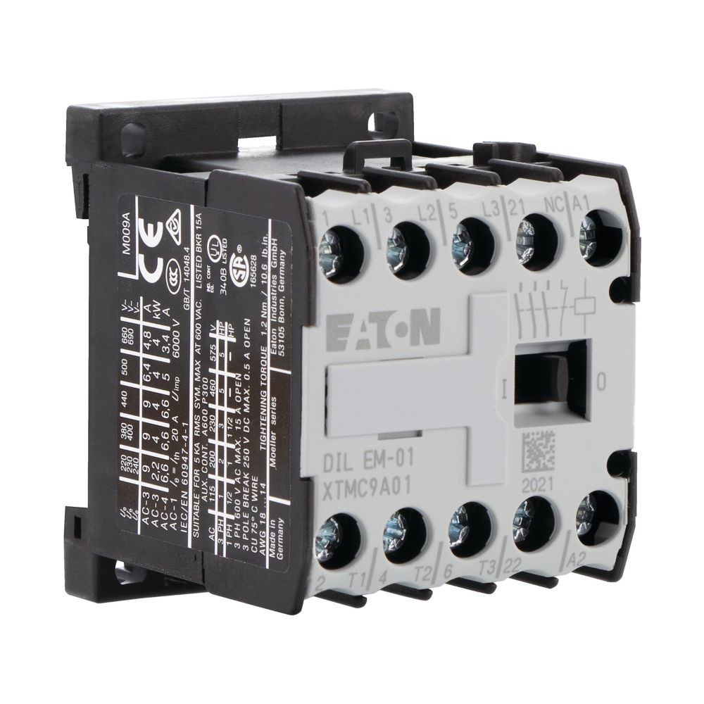 Contacteur de puissance, 3p+1O, 4kW/400V/AC3