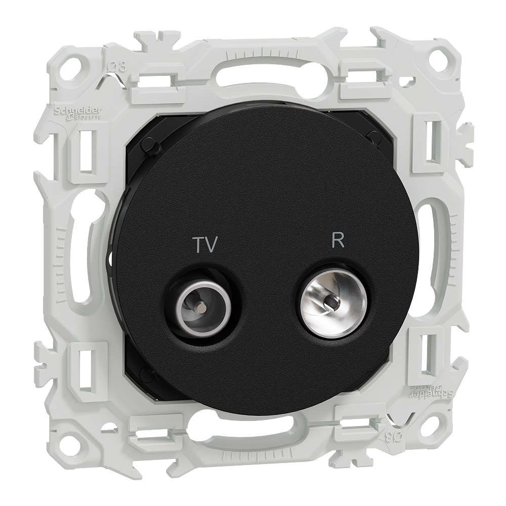 Odace - prise TV/FM - sorties coaxiales - noir onyx