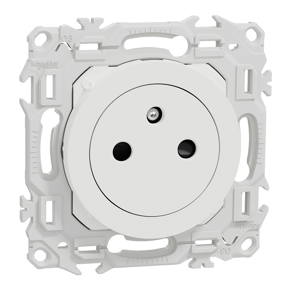 Odace - lot de 108 prises 2P+T affleurantes S920052 - blanc craie