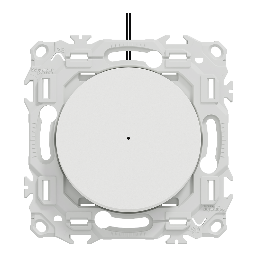 Odace - va-et-vient ou poussoir lumineux LED verte 0,15mA - 10AX - blanc craie