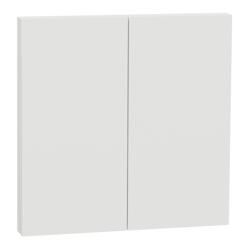 Odace Intégral - enjoliveur et plaque - pour VV ou poussoir double - Blanc craie