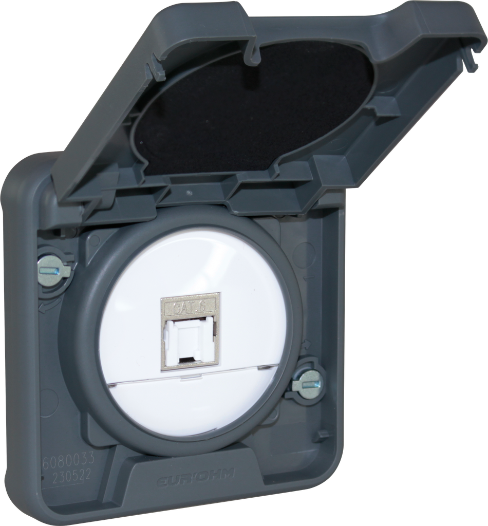 OXXO Prise RJ45 cat 6 compos GRIS IP55