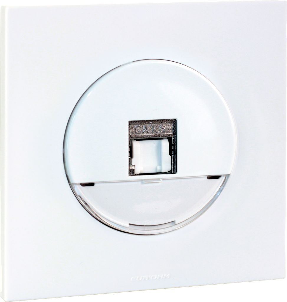 Square - prise RJ 45 cat 6 + plaque - blanc